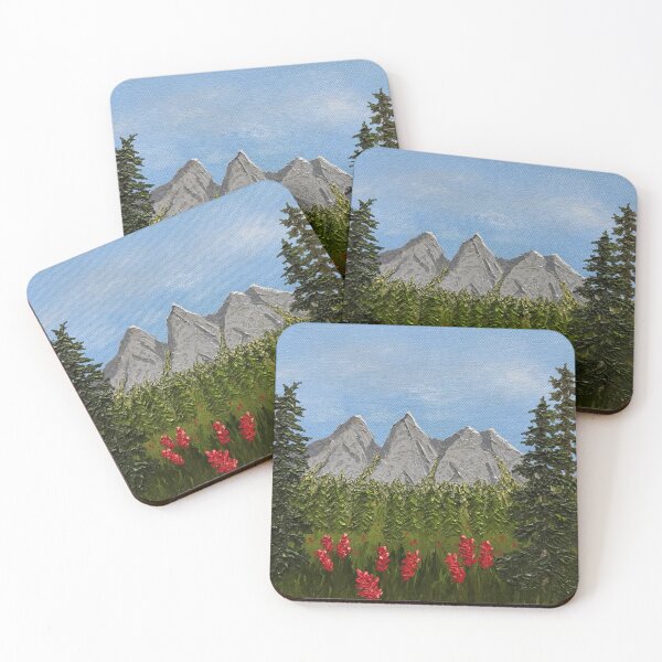 Item preview, Three Peaks with Flowers designed and sold by Krista-Joan-Art.