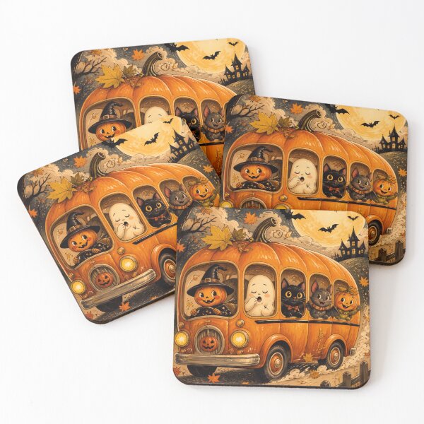 Item preview, The Halloween Pumpkin Bus designed and sold by inkaylindesign.