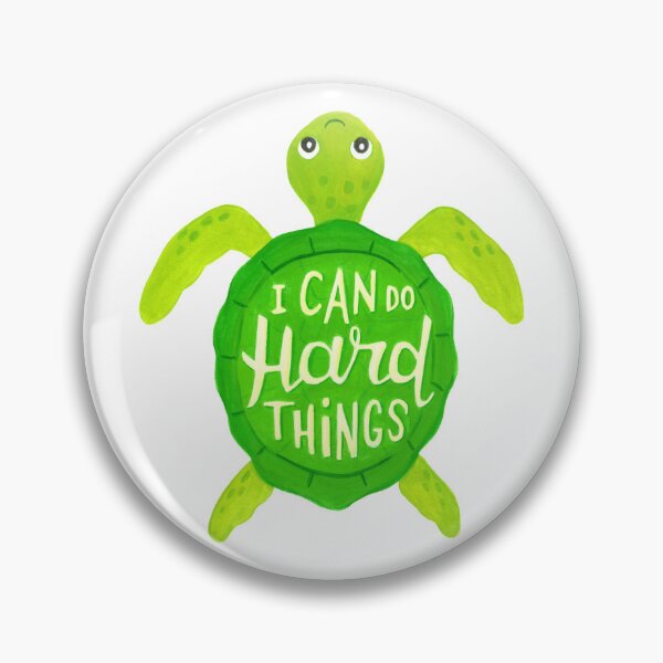 Item preview, I Can Do Hard Things Sea Turtle - Hand Lettered Inspirational Quote Painting designed and sold by Mandy Porta LLC.