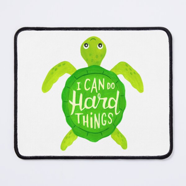 Item preview, I Can Do Hard Things Sea Turtle - Hand Lettered Inspirational Quote Painting designed and sold by Mandy Porta LLC.