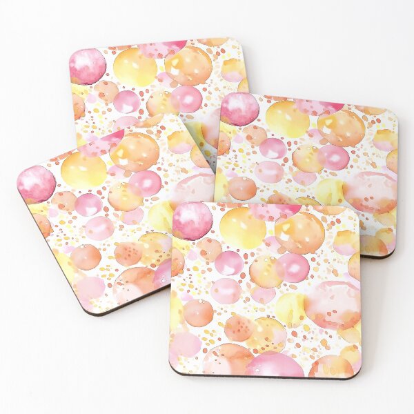 Item preview, Warm Sunset Watercolor Polka Dots Seamless Pattern designed and sold by Yoruhara.