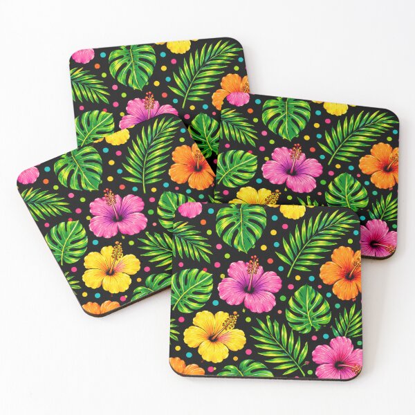 Item preview, Colorful Flowers on Black Pattern designed and sold by Car23314.