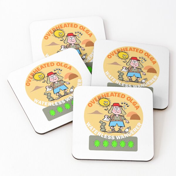 Item preview, Overheated Olga Waterless Wanderer Hiking Cartoon Illustration designed and sold by Al Benge - NZ & Australian Art.