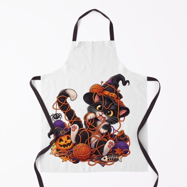 Item preview, Halloween Cat Tangled in Yarn designed and sold by NucciCollective.