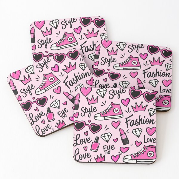 Item preview, Pink Glam Hearts & Sneakers Pattern designed and sold by Car23314.