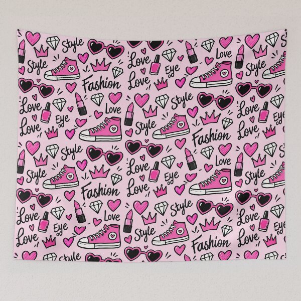 Item preview, Pink Glam Hearts & Sneakers Pattern designed and sold by Car23314.