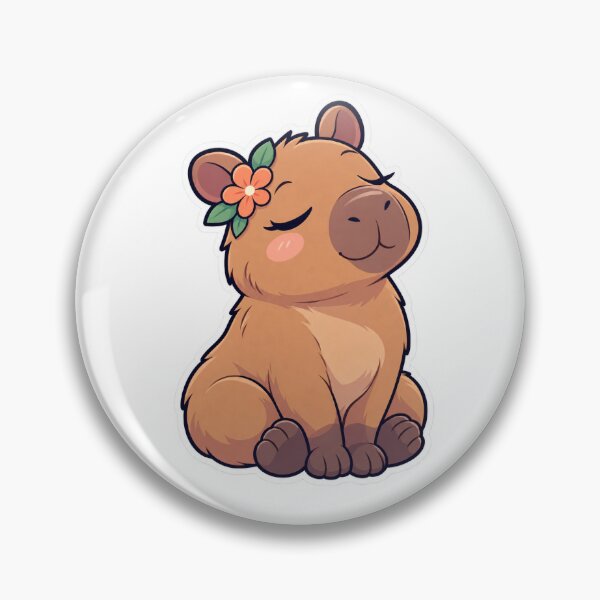 Item preview, Zen Capybara – Relaxed Kawaii Capybara Character Sticker designed and sold by Digitalcpy.