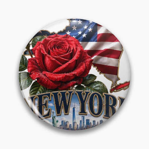 Item preview, New York Rose State Flower American Flag Shirt – Empire State Patriotic T-Shirt designed and sold by MOELYA.