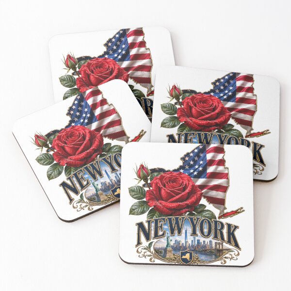 Item preview, New York Rose State Flower American Flag Shirt – Empire State Patriotic T-Shirt designed and sold by MOELYA.