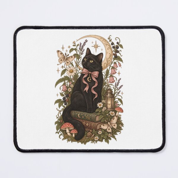 Item preview, Vintage Cottage Cat – Cottagecore Botanical Illustration designed and sold by AnteesocialTees.