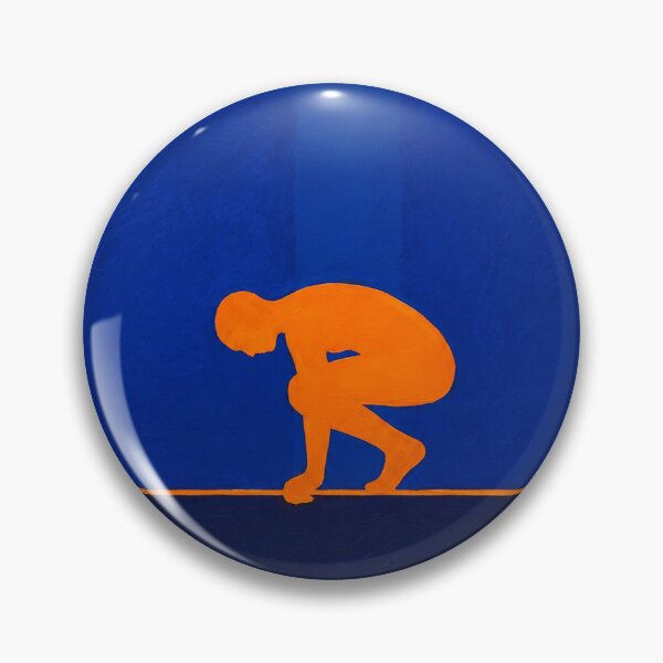 Item preview, 'Beneath' – Modern Abstract Figure Art in Cobalt Blue & Orange designed and sold by Moodzu.