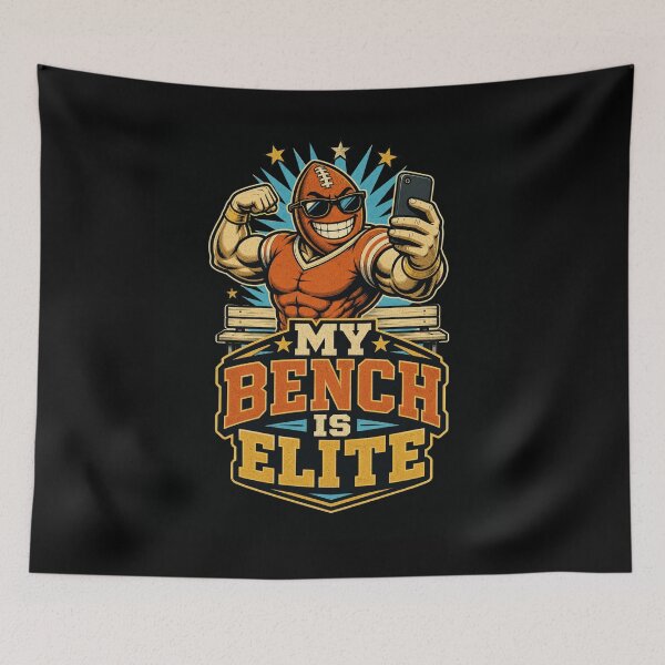 Item preview, MY BENCH IS ELITE Funny Football Gym Workout designed and sold by snowry.
