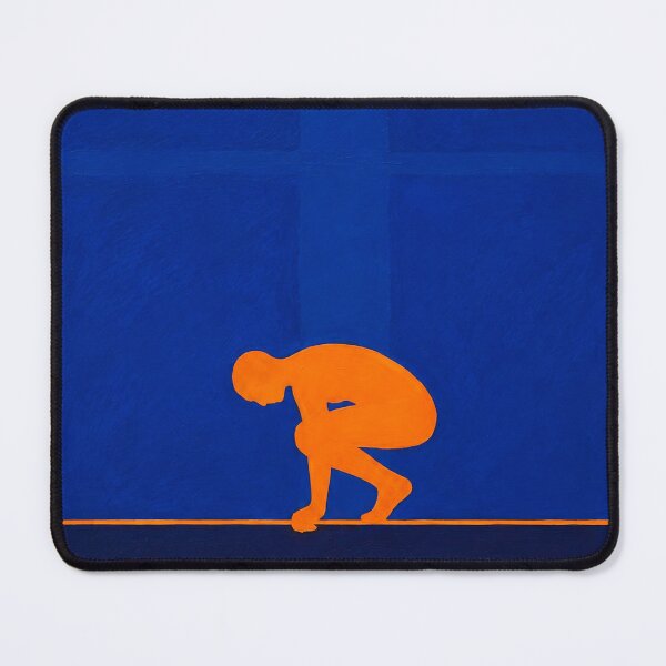 Item preview, 'Beneath' – Modern Abstract Figure Art in Cobalt Blue & Orange designed and sold by Moodzu.