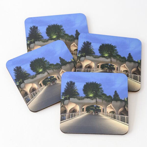 Item preview, Futuristic Pedestrian Bridge at Twilight designed and sold by Ifcitiesdesign.