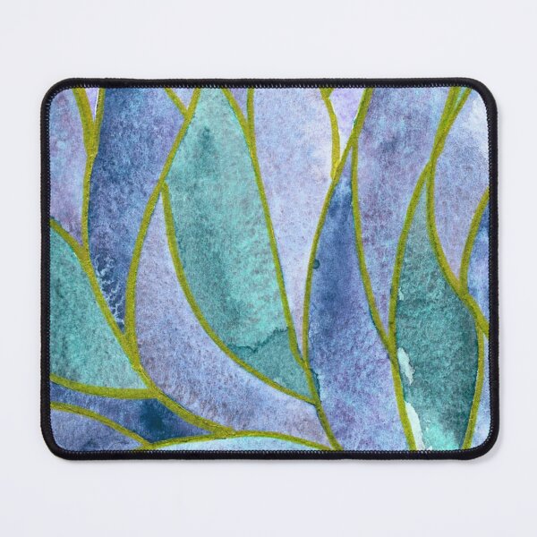 Item preview, The Shape of Growing, Aqua and Lavender Botanical Abstract designed and sold by ArithraStudio.