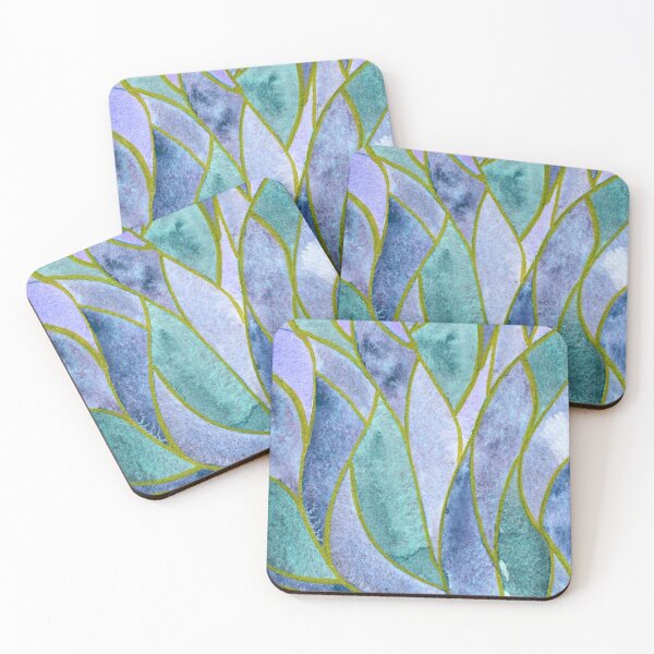 Item preview, The Shape of Growing, Aqua and Lavender Botanical Abstract designed and sold by ArithraStudio.