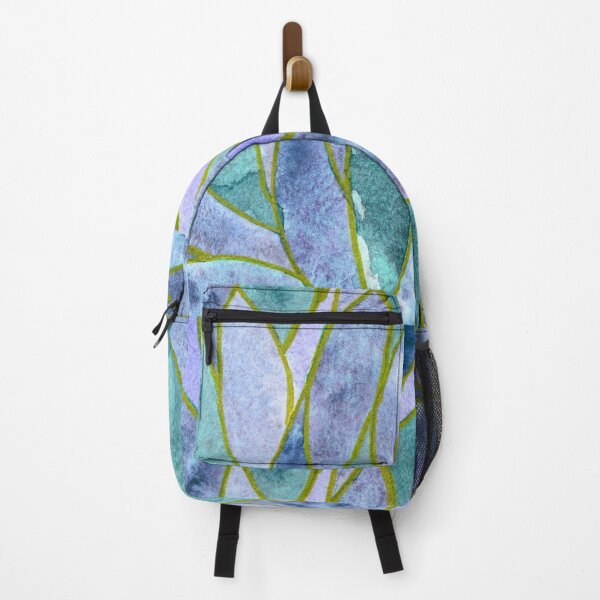 Item preview, The Shape of Growing, Aqua and Lavender Botanical Abstract designed and sold by ArithraStudio.