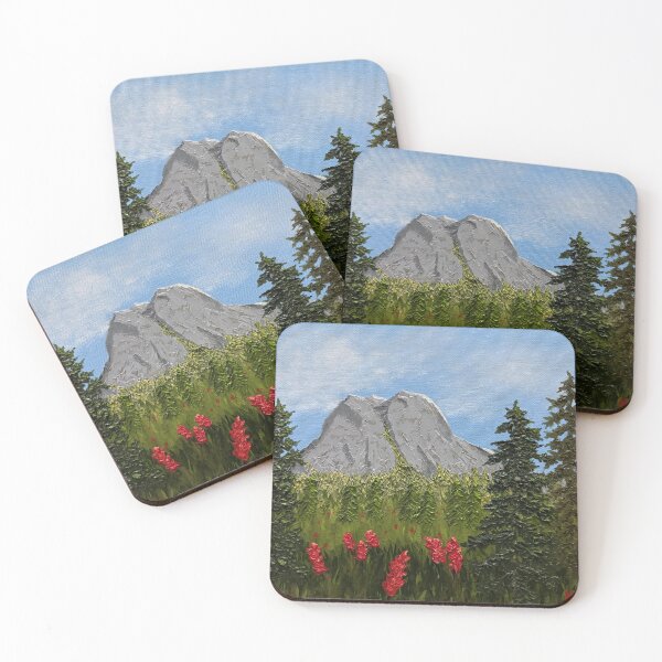 Item preview, Mountain with Flowers designed and sold by Krista-Joan-Art.