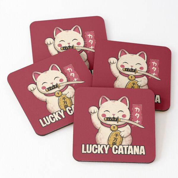 Item preview, Lucky Cat Waving with Catana in mouth designed and sold by therocketman.