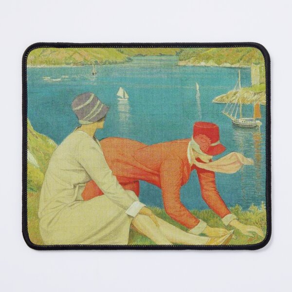 Item preview, The Botanists Print, Joseph Edward Southall Arts and Crafts Painting, Vintage Seaside Couple, Botanical Art Lovers designed and sold by RickE.