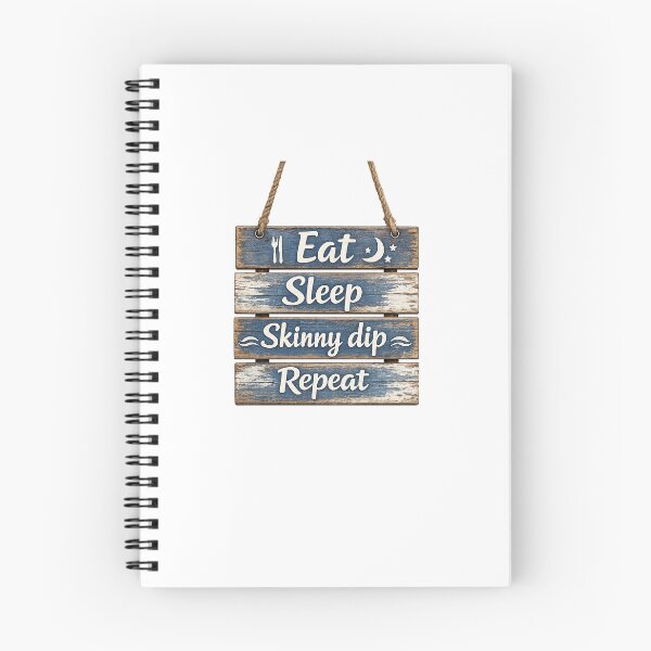 Item preview, Eat sleep skinny dip repeat designed and sold by NaturismRocks.