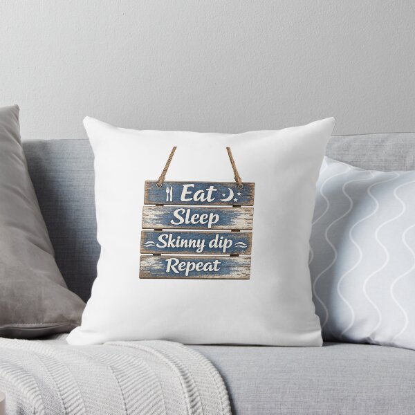 Item preview, Eat sleep skinny dip repeat designed and sold by NaturismRocks.