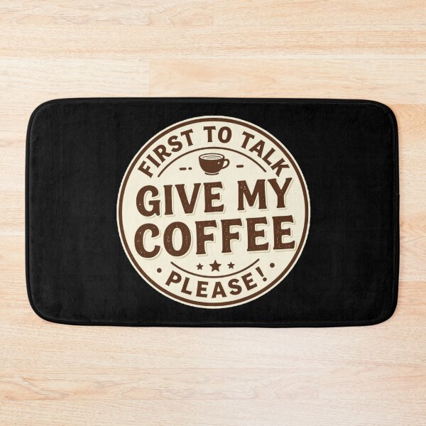 Item preview, In sticker circle style funny quote about the coffee Above all in the morning o in Monday FIRST TO TALK GIVE MY COFFEE PLEASE! designed and sold by Giulivo Store Graphic.