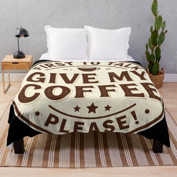 Item preview, In sticker circle style funny quote about the coffee Above all in the morning o in Monday FIRST TO TALK GIVE MY COFFEE PLEASE! designed and sold by Giulivo Store Graphic.