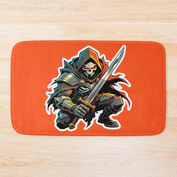 Item preview, Crouching Grim Reaper Warrior - Dark Fantasy Manga Art designed and sold by Outlet Raloel.