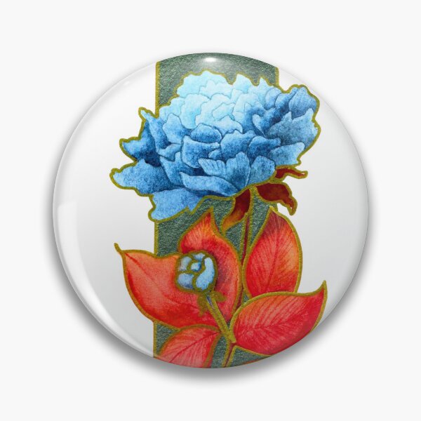 Item preview, Between Bloom and Flame, Blue and Red Botanical Watercolour designed and sold by ArithraStudio.