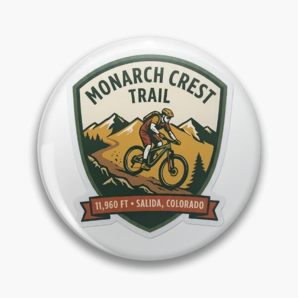 Item preview, Monarch Crest Trail Salida Colorado Mountain Biking Vintage Badge designed and sold by LittleArij.