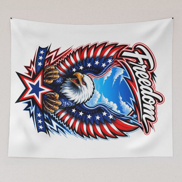 Item preview, Freedom Bald Eagle American Flag Patriotic Red White Blue USA Design designed and sold by WLHmedia.com .