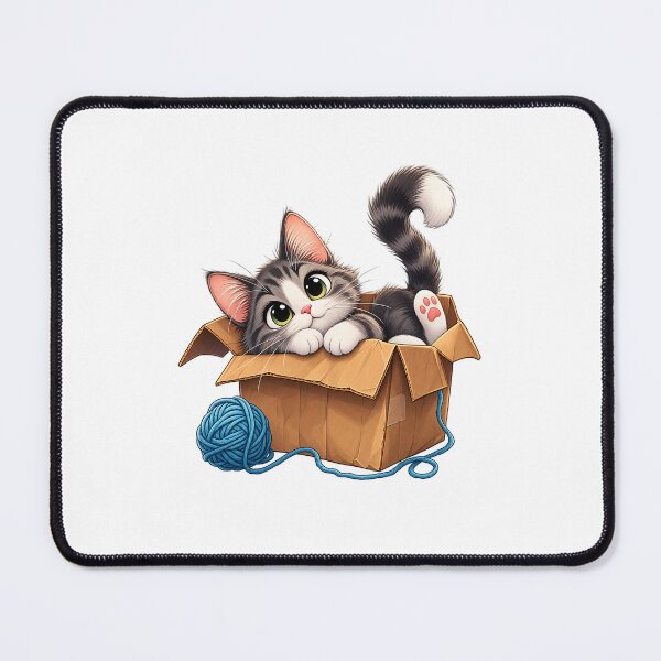 Item preview, Adorable Cat in a Cardboard Box designed and sold by NucciCollective.