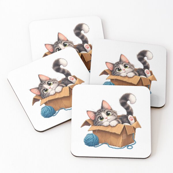 Item preview, Adorable Cat in a Cardboard Box designed and sold by NucciCollective.