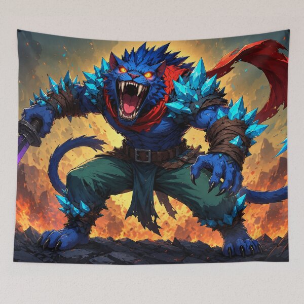 Item preview, Blue Beast Unleashed in Flame and Might designed and sold by SabaMirzique.