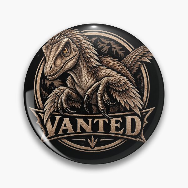 Item preview, Velociraptor | Vintage Feathered Dinosaur Vanted Emblem designed and sold by VantedStore.