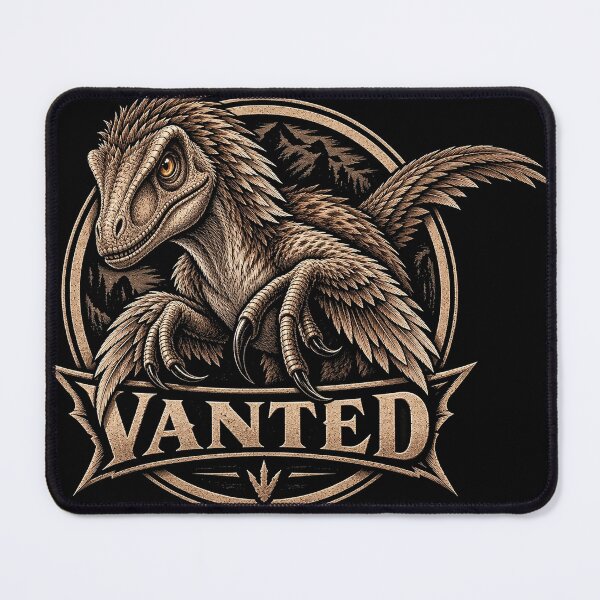 Item preview, Velociraptor | Vintage Feathered Dinosaur Vanted Emblem designed and sold by VantedStore.