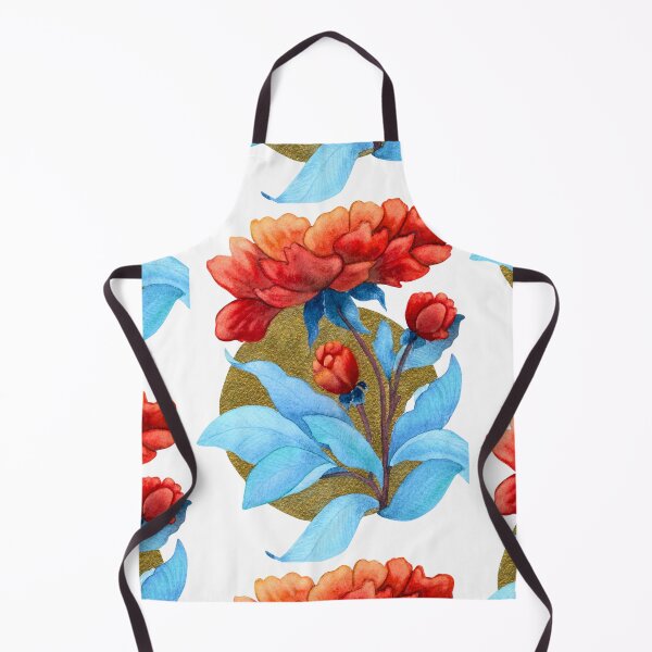 Item preview, Held by the Sun, Red Flowers and Blue Leaves Watercolour designed and sold by ArithraStudio.