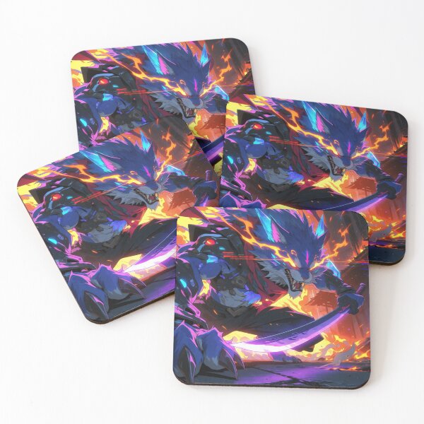Item preview, Blue Beast Unleashed in Flame and Might (V2) designed and sold by SabaMirzique.