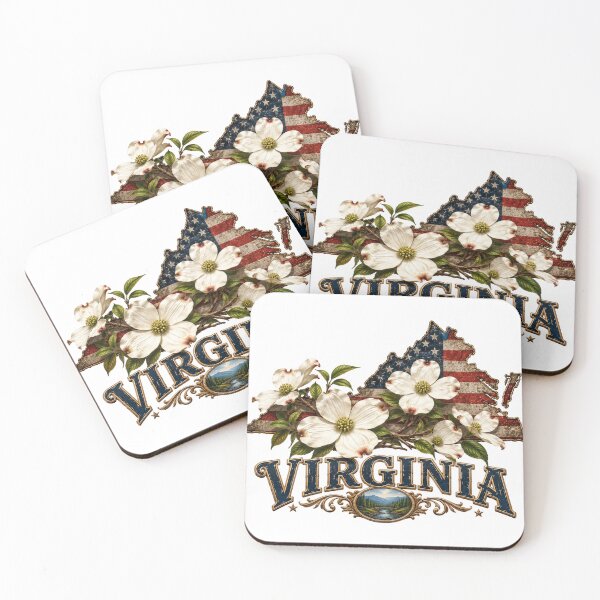 Item preview, Virginia Dogwood State Flower American Flag Shirt – Old Dominion Patriotic T-Shirt designed and sold by MOELYA.