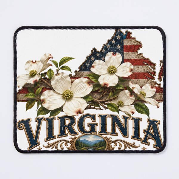 Item preview, Virginia Dogwood State Flower American Flag Shirt – Old Dominion Patriotic T-Shirt designed and sold by MOELYA.