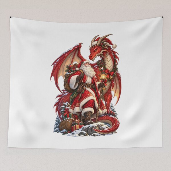 Item preview, Santa and the Red Christmas Dragon– Magical Fantasy Holiday designed and sold by SOUFIANE1991.
