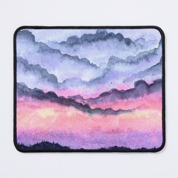 Item preview, Where the Storm Breaks, Pink and Indigo Watercolour Sky designed and sold by ArithraStudio.