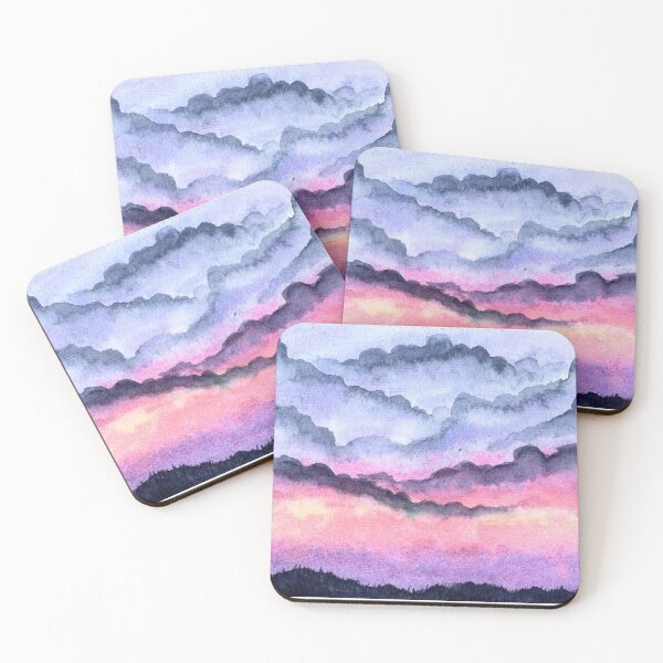Item preview, Where the Storm Breaks, Pink and Indigo Watercolour Sky designed and sold by ArithraStudio.