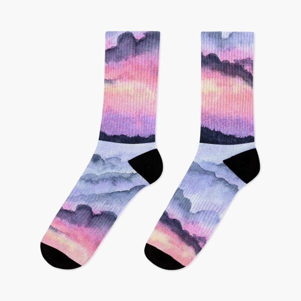 Item preview, Where the Storm Breaks, Pink and Indigo Watercolour Sky designed and sold by ArithraStudio.