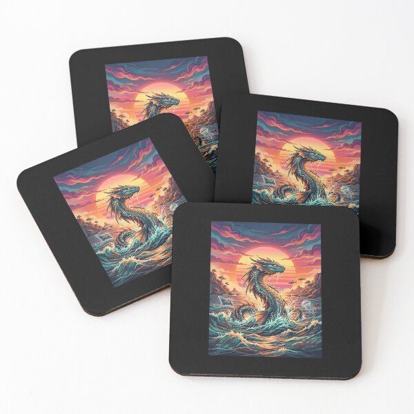 Item preview, Ocean Dragon Retro Sunset Fantasy Art Design designed and sold by snowry.