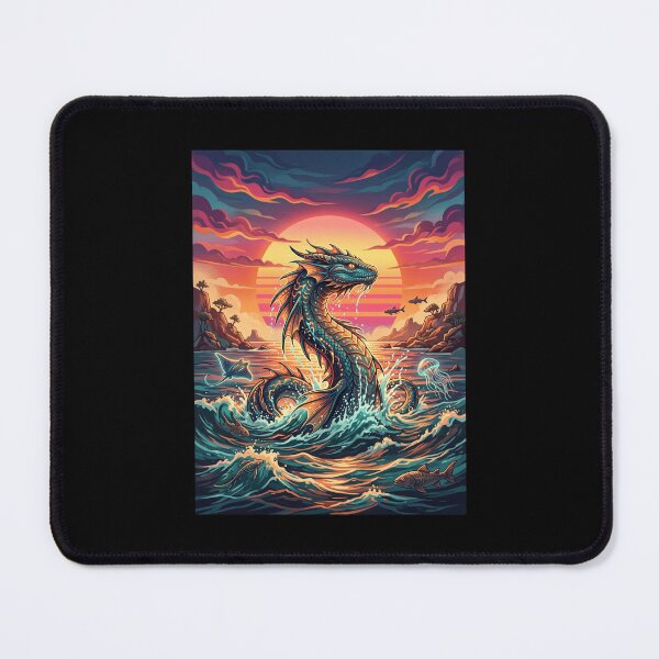 Item preview, Ocean Dragon Retro Sunset Fantasy Art Design designed and sold by snowry.