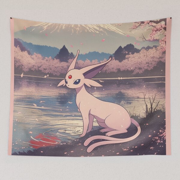 Item preview, Espeon Mt.Fuji Lake Side  designed and sold by AnimeArsenalPrints.
