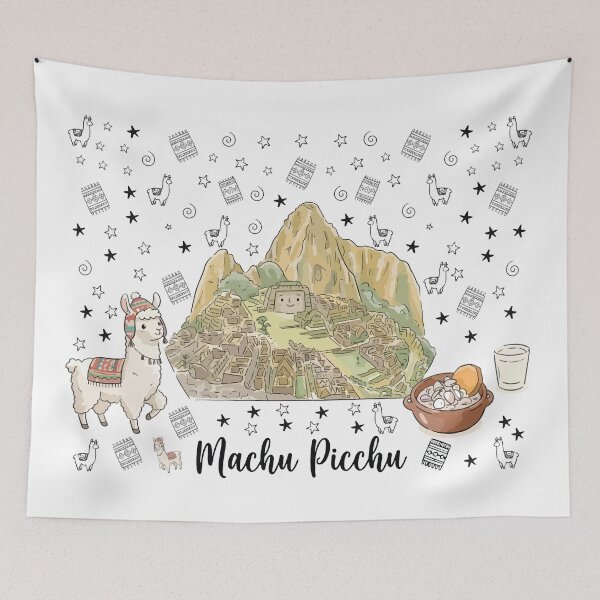 Item preview, Cute Machu Picchu Peru Doodle Art designed and sold by RamyGallery.