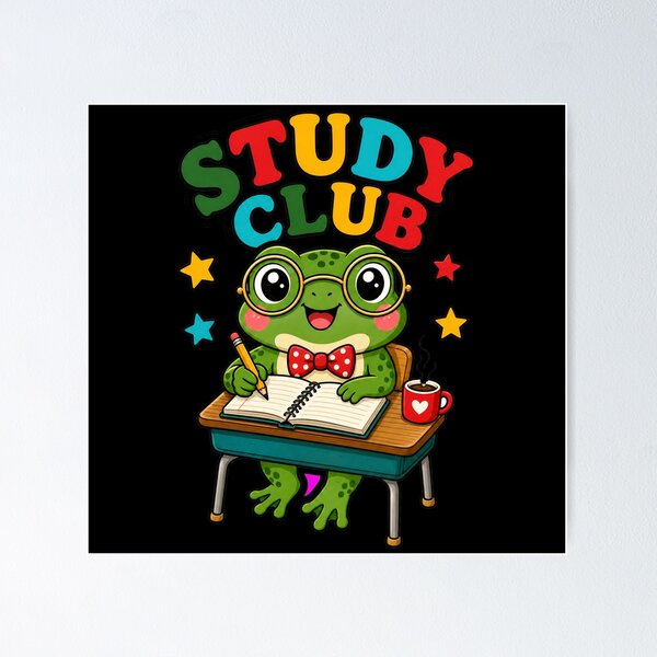 Item preview, Back to school Study Club Cute Frog Student Cottagecore Academia designed and sold by Uglyandcute.